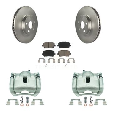 Front Brake Caliper Coat Rotors & Ceramic Pad Kit For Toyota Corolla Matrix Pontiac Vibe KCG-100661C