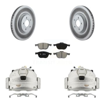 Front Disc Brake Caliper Coated Rotor And Semi-Metallic Pad Kit For Ford Transit Connect KCG-100661S