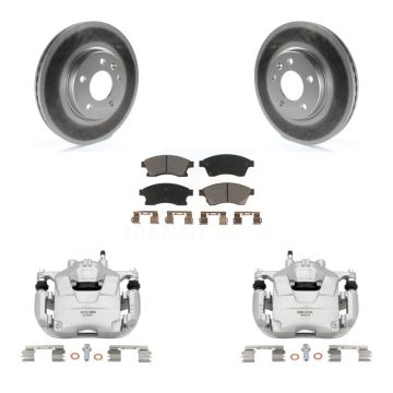 Front Disc Brake Caliper Coated Rotors And Ceramic Pads Kit For 2012-2013 Buick Verano KCG-100662C