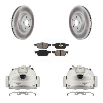 Front Disc Brake Caliper Coated Rotor And Semi-Metallic Pad Kit For Ford Transit Connect KCG-100662S