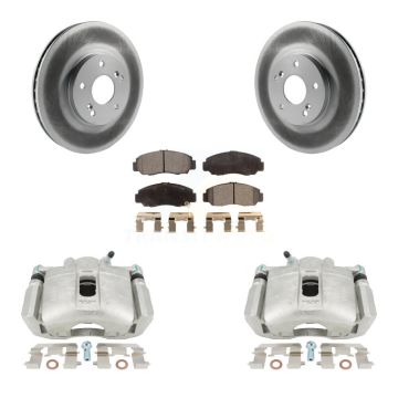Front Disc Brake Caliper Coated Rotors And Ceramic Pads Kit For Honda Accord KCG-100662T