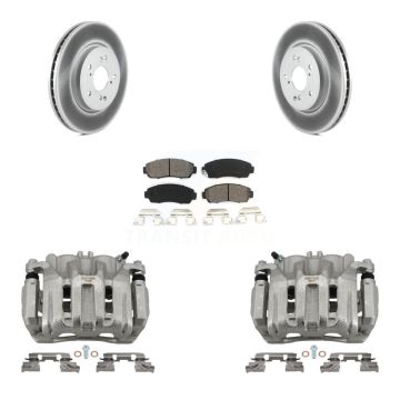 Front Brake Caliper Coat Rotor And Semi-Metallic Pad Kit For Honda CR-V Acura RDX Accord KCG-100663S