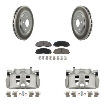 Front Disc Brake Caliper Coated Rotors And Ceramic Pads Kit For 2014-2020 Dodge Journey KCG-100664C