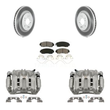 Front Brake Caliper Coat Rotor And Semi-Metallic Pad Kit For Honda CR-V Crosstour Accord KCG-100664S