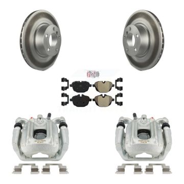 Rear Disc Brake Caliper Coated Rotors And Semi-Metallic Pads Kit For BMW X3 X4 KCG-100666N