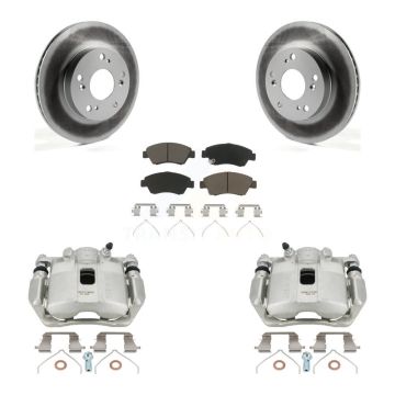 Front Disc Brake Caliper Coated Rotors And Ceramic Pads Kit For Honda Civic Acura ILX KCG-100667C