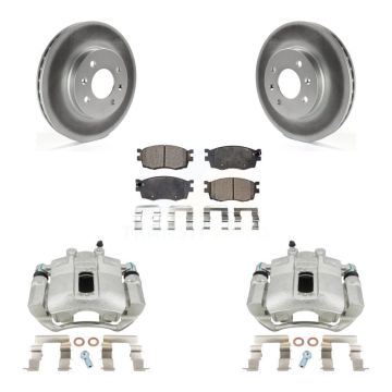 Front Disc Brake Caliper Coat Rotors And Ceramic Pad Kit For Hyundai Accent Kia Rio Rio5 KCG-100667T
