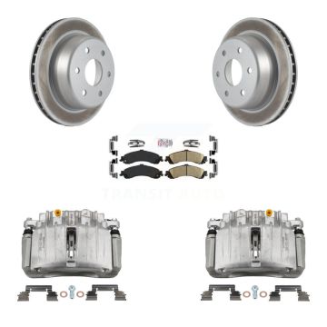 Rear Brake Caliper Coat Rotor Ceramic Pad Kit For Chevrolet Silverado 1500 GMC Avalanche KCG-100668N
