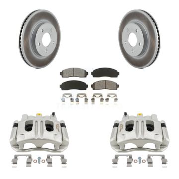 Front Brake Caliper Coat Rotors & Semi-Metallic Pad Kit For Chevrolet Equinox Saturn Vue KCG-100668S