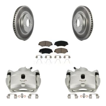 Front Disc Brake Caliper Coated Rotors And Ceramic Pads Kit For Honda Civic KCG-100669C