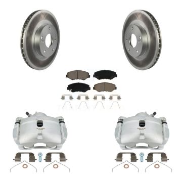 Front Disc Brake Caliper Coated Rotors And Ceramic Pads Kit For 2003-2011 Honda Element KCG-100670C