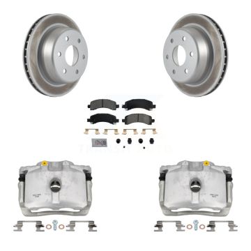 Rear Brake Caliper Coat Rotors Semi-Metallic Pad Kit For Chevrolet GMC Avalanche 1500 XL KCG-100670N