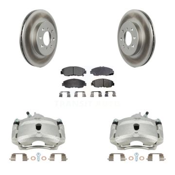 Front Disc Brake Caliper Coated Rotors And Semi-Metallic Pads Kit For Honda Civic KCG-100670P