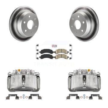 Rear Disc Brake Caliper Coat Rotor Ceramic Pad Kit For 2002 Chevrolet Avalanche 1500 4WD KCG-100671N