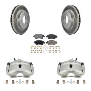 Front Brake Caliper Coat Rotors Semi-Metallic Pad Kit For 04-05 Honda Civic Si with 1.7L KCG-100672P