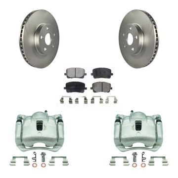Front Brake Caliper Coat Rotors & Ceramic Pad Kit For Toyota Corolla Matrix Pontiac Vibe KCG-100672T