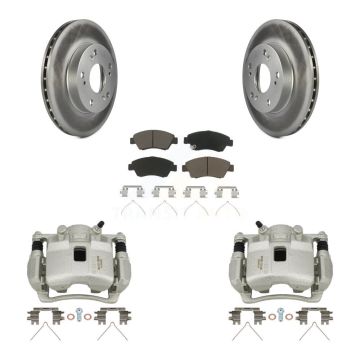 Front Disc Brake Caliper Coated Rotors And Ceramic Pads Kit For Honda Civic KCG-100673C