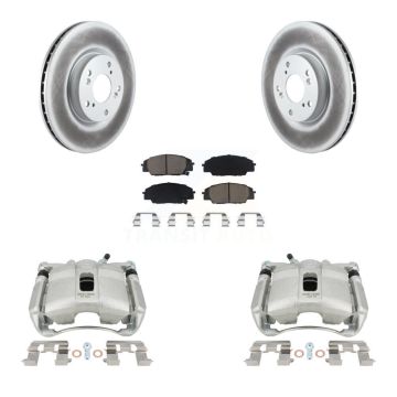 Front Disc Brake Caliper Coated Rotor And Ceramic Pad Kit For 2007-2010 Acura CSX Type-S KCG-100674C