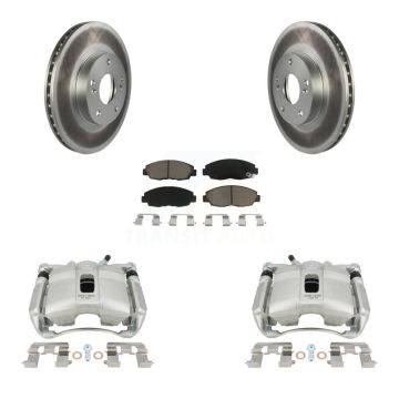 Front Disc Brake Caliper Coat Rotors & Ceramic Pad Kit For 2011 Honda Civic GX with 1.8L KCG-100675C