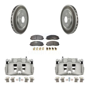 Front Disc Brake Caliper Coated Rotors And Ceramic Pads Kit For 2014-2020 Dodge Journey KCG-100675T