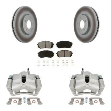Front Brake Caliper Coat Rotor Semi-Metallic Pad Kit For Kia Sportage 2.4L From 12 10 15 KCG-100676S