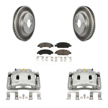 Front Brake Caliper Coat Rotor & Ceramic Pad Kit For Chevrolet GMC Silverado 1500 Sierra KCG-100677C