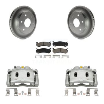 Front Disc Brake Caliper Coated Rotors And Ceramic Pads Kit For Chevrolet Silverado 1500 KCG-100678C