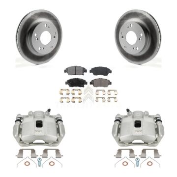 Front Disc Brake Caliper Coated Rotors And Ceramic Pads Kit For Honda Civic Acura ILX KCG-100678T