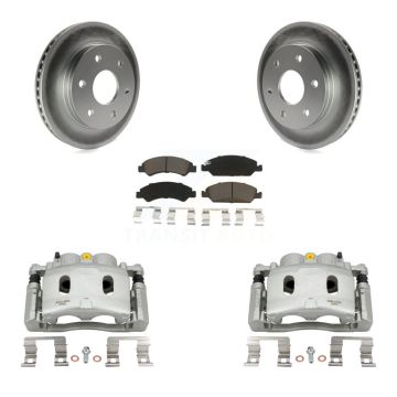 Front Brake Caliper Coat Rotor Ceramic Pad Kit For 2007 GMC Sierra 1500 Disc rear brakes KCG-100679C