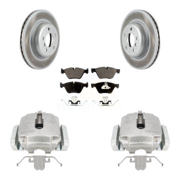 Front Disc Brake Caliper Coated Rotors And Semi-Metallic Pads Kit For BMW 528i xDrive KCG-100679P