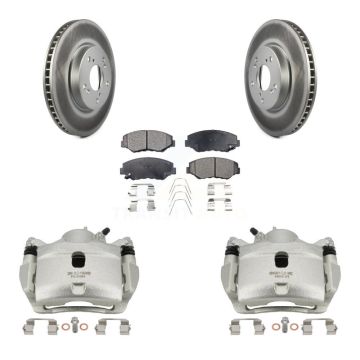 Front Disc Brake Caliper Coated Rotors And Ceramic Pads Kit For Honda Civic KCG-100680T
