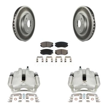 Front Brake Caliper Coat Rotors Ceramic Pad Kit For Chevrolet Equinox GMC Terrain Malibu KCG-100681C