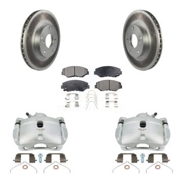 Front Disc Brake Caliper Coated Rotors And Ceramic Pads Kit For 2003-2011 Honda Element KCG-100681T