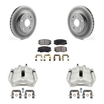 Front Brake Caliper Coat Rotors & Semi-Metallic Pad Kit For Chevrolet Malibu Buick Regal KCG-100682P