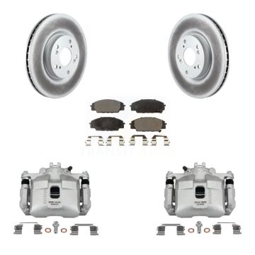 Front Brake Caliper Coat Rotors & Ceramic Pad Kit For 2006-2011 Honda Civic Si with 2.0L KCG-100682T