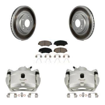 Front Disc Brake Caliper Coated Rotors And Ceramic Pads Kit For 2013 Acura ILX 2.0L KCG-100683C