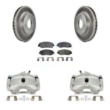 Front Disc Brake Caliper Coated Rotors And Ceramic Pads Kit For Honda Civic KCG-100683T