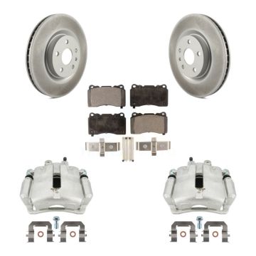 Front Disc Brake Caliper Coat Rotor Semi-Metallic Pad Kit For 2014-2017 Buick Regal 2.4L KCG-100684P