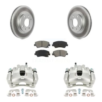 Front Disc Brake Caliper Coat Rotor And Semi-Metallic Pad Kit For Hyundai Accent Kia Rio KCG-100684S