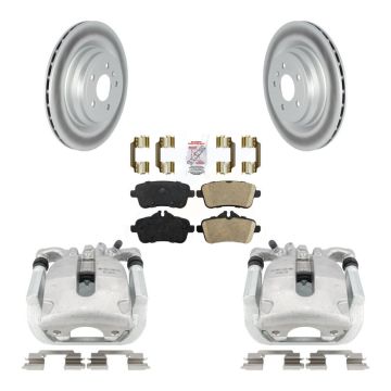 Rear Brake Caliper Coat Rotor Ceramic Pad Kit For Mercedes-Benz ML350 With Sport Package KCG-100687N