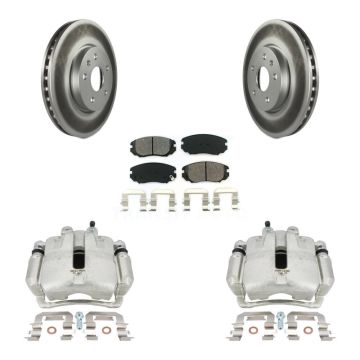 Front Brake Caliper Coat Rotor & Semi-Metallic Pad Kit For Chevrolet Equinox GMC Terrain KCG-100689S