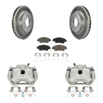 Front Disc Brake Caliper Coated Rotors And Ceramic Pads Kit For 2011-2015 Honda CR-Z KCG-100690C