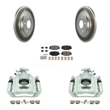 Rear Disc Brake Caliper Coated Rotors And Semi-Metallic Pads Kit For Ram C/V KCG-100690N