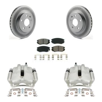 Front Disc Brake Caliper Coat Rotors And Semi-Metallic Pad Kit For 2011 Buick Regal 2.0L KCG-100690S
