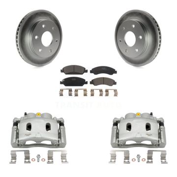 Front Brake Caliper Coat Rotor Ceramic Pad Kit For 2007 GMC Sierra 1500 Disc rear brakes KCG-100690T