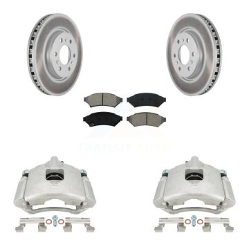 Front Brake Caliper Coat Rotor Semi-Metallic Pad Kit For Pontiac Montana Chevrolet Buick KCG-100691S