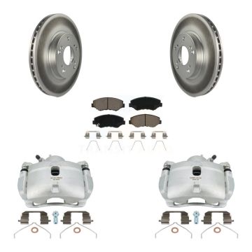 Front Disc Brake Caliper Coated Rotors And Ceramic Pads Kit For 2002-2004 Honda CR-V KCG-100692C