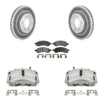 Front Brake Caliper Coat Rotor Semi-Metallic Pad Kit For Chevrolet Trailblazer GMC Envoy KCG-100692P