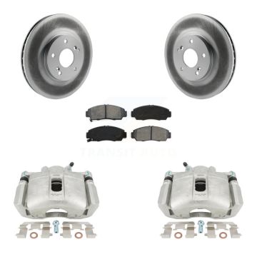 Front Disc Brake Caliper Coat Rotor And Semi-Metallic Pad Kit For Honda Accord Acura TSX KCG-100692S
