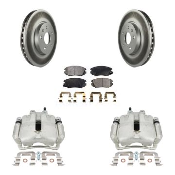 Front Brake Caliper Coat Rotors Ceramic Pad Kit For Chevrolet Equinox GMC Terrain Malibu KCG-100692T